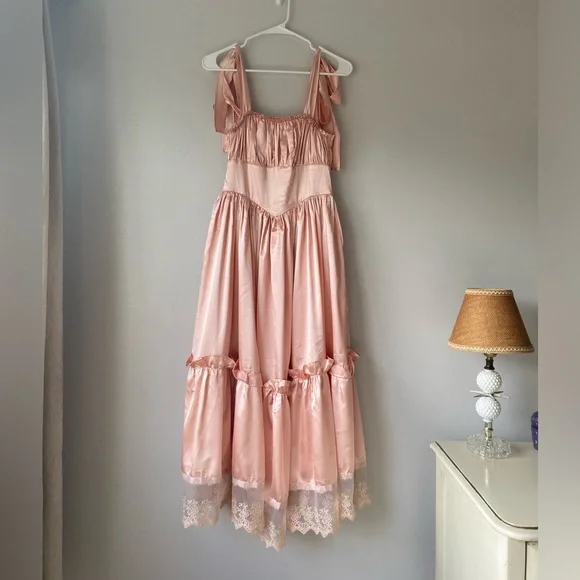 Pink Satin Princess Dress - Picture 1 of 7
